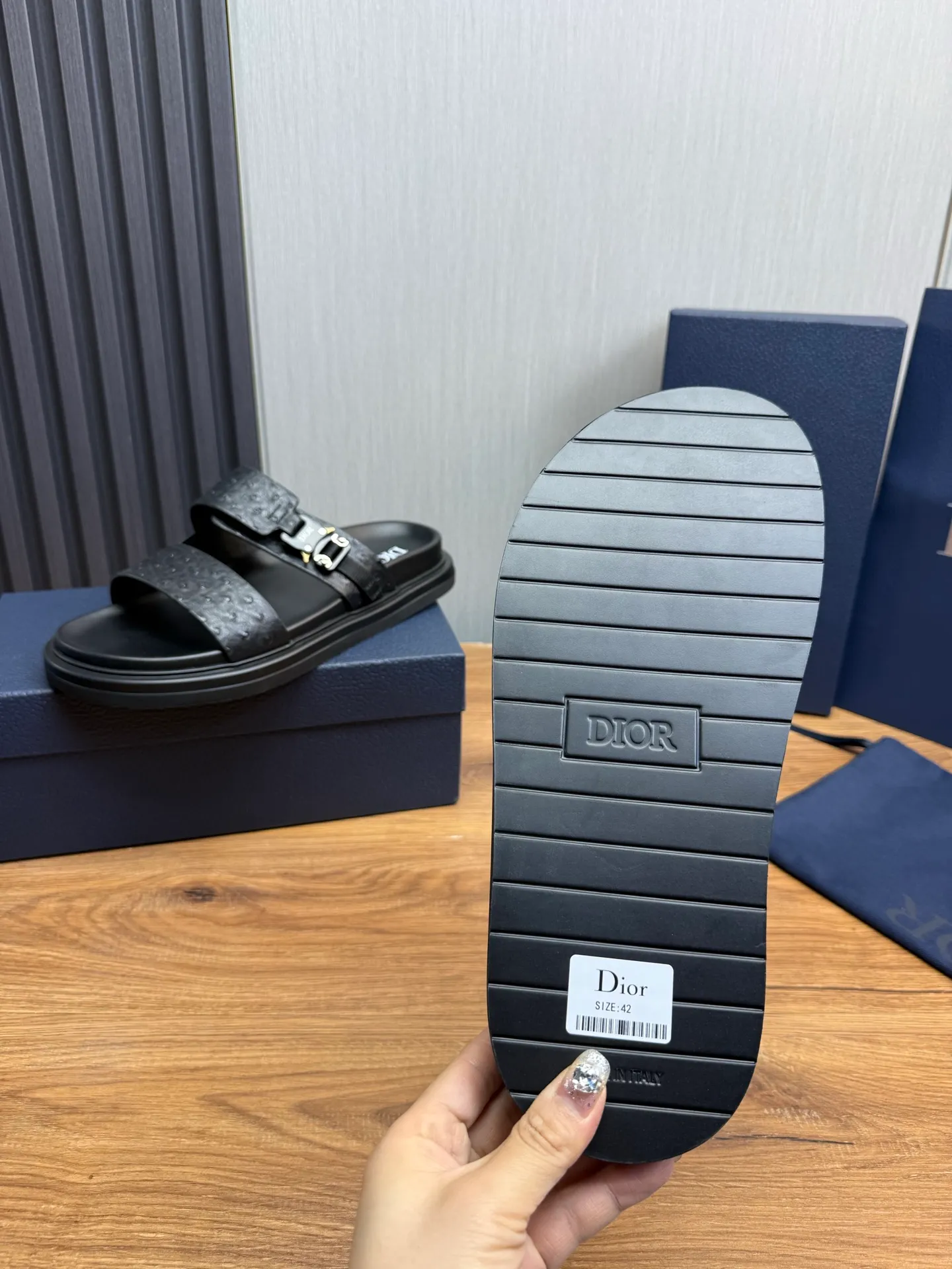 Men's shoes 300💰 Dior. Men's slippers🩴 Official website 1:1 production 38-45 size 45 46 🉑️Customized original material shipped✅